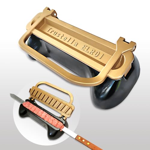 Premium Aluminum Trustella Kebab Maker | Create Flawless, Professional Skewers | Heavy-Duty, Non-Stick, Food Grade Teflon Coating, Easy Clean | The Ultimate BBQ Companion for Home Chefs (Gold)