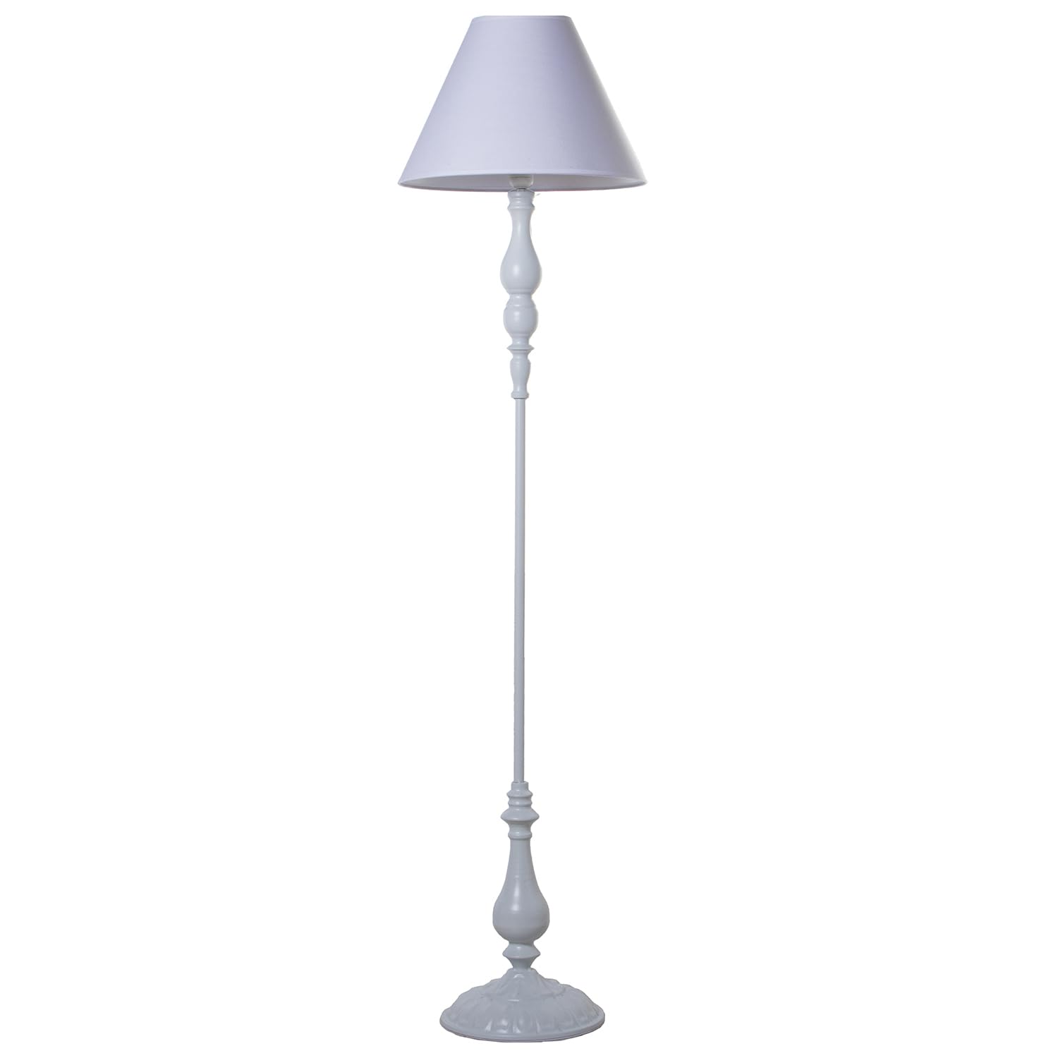 Lampadaire métal blanc haute finition 155cm style épuré