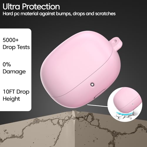 Image of Sounce Soft Silicone Protective Case Cover, Boat Airdopes Plus 311 (2025 Launch) Shockproof, Scratch-Resistant, Dustproof Earbuds Case with Keychain Clip, Easy Portability, (Pink)