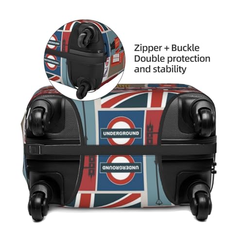 England Symbols Print Suitcase Cover Luggage Protector Washable Elastic Fashionable Travel Gear Cover4