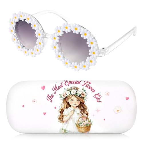 Image of Kids Sunglasses for Girls with Eyeglasses Case for Party Beach Dress Up Glasses