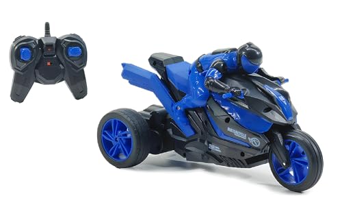 Ferngesteuertes Motorrad für Kinder, gebogenes Motorrad, mit ferngesteuertem Fahrer, Sprint Motorrad mit 3 Rädern, mit 360° Evoluzoni für Motorrad, Sport, Akrobatik, mit LED-Lichtern, verschiedene