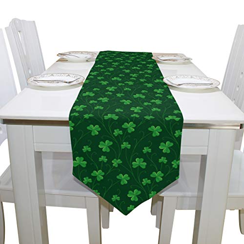 ASVIP Table Runners St Patrick's Day Shamrock Double-Sided Polyester Long Table Runner 13