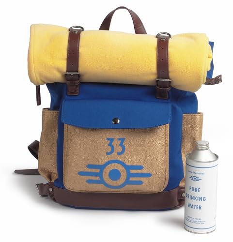 Fallout from The Wand Company: Lucy's Backpack, the authentic Vault 33 replica with fleece blanket and internal pockets for laptop, glasses and phone – officially licensed by Amazon Studios & Bethesda3