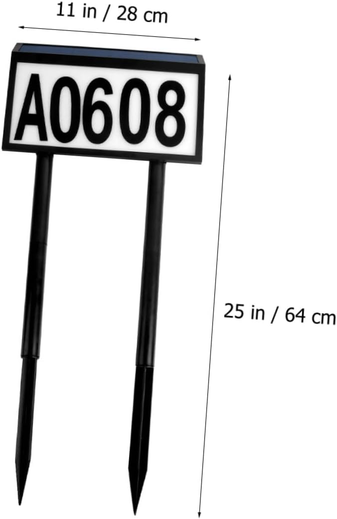 Solar Address Sign Light 2-Pack Solar Powered House Number Lamp Waterproof LED Doorplate Light for Outdoor Use Automatic Illumination for Gardens and Pathways