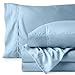 Bare Home Full XL Sheet Set - Luxury 1800 Ultra-Soft Microfiber Full Extra Long Bed Sheets - Double Brushed - Deep Pockets - Easy Fit - 4 Piece Set - Bedding Sheets & Pillowcases (Full XL, Light Blue)