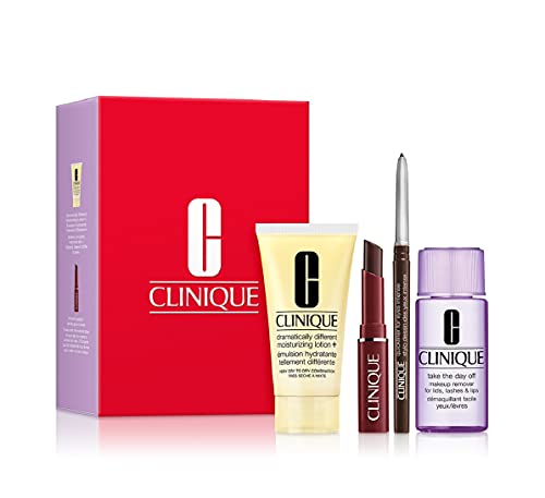 Clinique Classics Deluxe 4-Piece Makeup Kit Including Black Honey Lipsticks Dramatically Different Moisturizing Lotion+ Take The Day off Remover