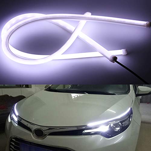 pedkit Farol de carro luz LED de tira macia de silicone 60 CM à prova d'água luz diurna luz decorat