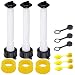 ORANDESIGNE Gas Can Spout Old Style Flexible Pour Nozzle Replacement Kit with Gasket Stopper Vent Cap Fine and Coarse Threads Collar Caps Fits Most of Plastic Gas Containers Can 3 Pack