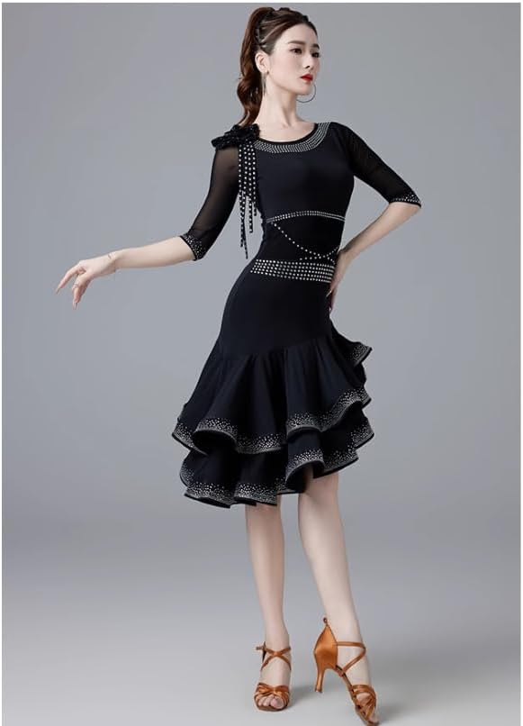 Latin Dancing Outfit for Women Flower Ballroom Dance Performance Dresses Cha Cha Dance Costume Tango Dancing Clothes