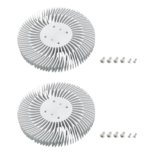 Briny River 2 pieces 90 mm x 10 mm round aluminium heat sink cooling 10 W LED light
