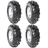 18x9.5-8 18x9.50-8 Tires and Wheels ATV Go Kart 18x9.5x8 Tubeless Tire with Rim 4 Stud for UTV ATV Golf Cart Buggy Quad Moped Dune Lawn Mower Turf 4 Wheeler Tricycle Drift Tike Mini Bike (1 Pack)