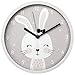 Produktbild Hama Kinder Wanduhr "Lovely Bunny" ohne Ticken (runde Kinderuhr mit Hasen Motiv, batteriebetriebene Quarz Wanduhr mit Sekundenzeiger, Kinderzimmer, ideal als Lernuhr, Durchmesser 25 cm) weiß