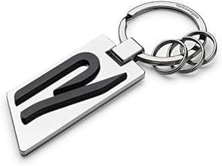Volkswagen 5H6087010 breloczek do kluczy oryginalny R logo metal srebrny/chrom/czarny, M