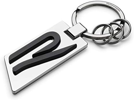 Volkswagen 5H6087010 Schlรผsselanhรคnger Original R Logo Metall Silber/Chrom/Schwarz, M