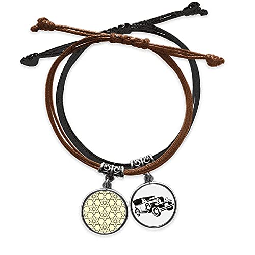 Brocard bracelet corde haut de gamme en cuir tressé et motif fleurs classique