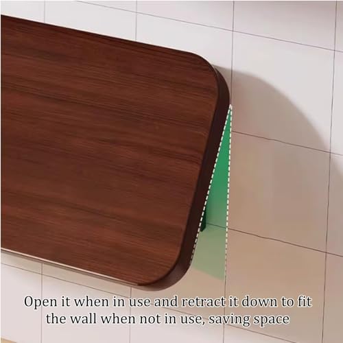 Bureau mural pliant élégant avec finition marron haut de gamme - 3