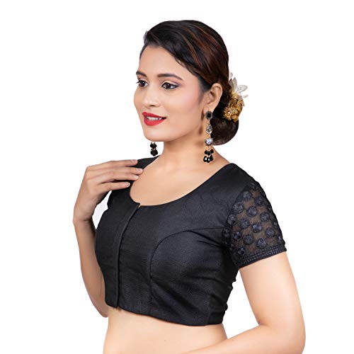 Image of Biyu Being With You Silk Front Button Saree Blouse