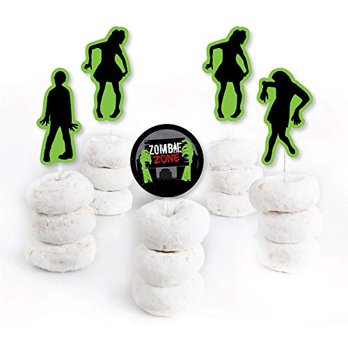 Big Dot Of Happiness Zombie Zone - Dessert Cupcake Toppers - Zombie Crawl Clear Treat Picks - Set Of 24 #TOP1