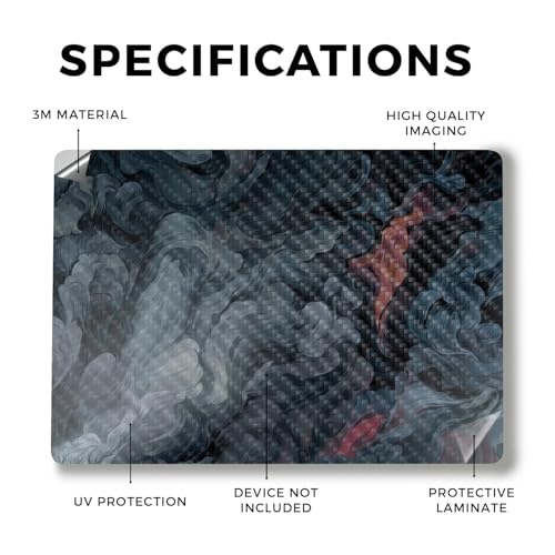 Image of Carbon Fiber Laptop Skin Compatible with Surface Laptop 7 15 inch (2024) - Storm Cloud - Premium 3M Vinyl Protective Wrap Decal Cover - Easy to Apply | Crafted in The USA by MightySkins