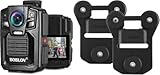BOBLOV HD66/D7 2K Body Camera, Dual 1950mAh Batteries, IP68 Waterproof, 170 Wide-Angle Lens, 128GB, 2K@2560x1440 Resolution, 8hrs Recording Time