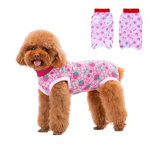 Image of FEimaX Dog Surgery Recovery Suit Female and Male Spay with Pee Hole, Pet Body Suits for Puppy After Spayed, Neuter Surgical Onesie for Small and Medium Dogs Cats, Alternative Bandages E-Collar & Cone