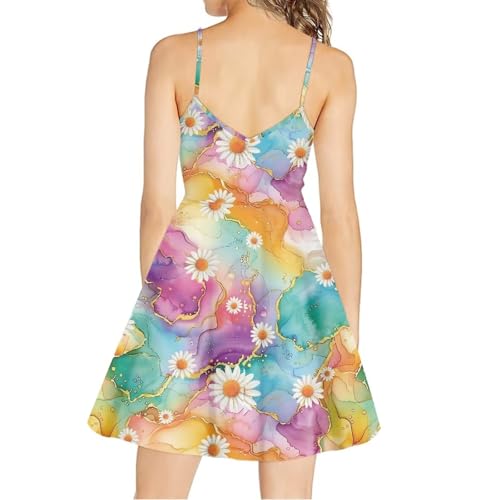 Image of Biyejit Women Casual Loose Dress Strap Long Summer Beach Swing Dress