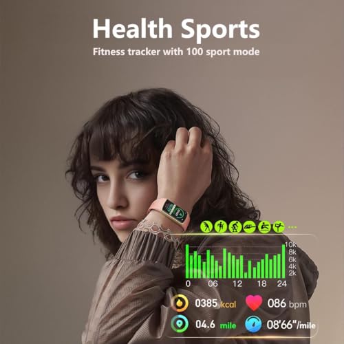 Image of FITVII FINO 2 Slim Fitness Tracker, Smart Watch with Blood Oxygen, Sleep Monitor, 24 /7 Heart Rate & Blood Pressure, IP68 Waterproof Health Activity Trackers with Calories Step Counter for Women Men