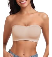 LEYSHE Non-Slip Strapless Bra with Hook and Eye Closure