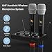 Rybozen Wireless Microphone Karaoke Mixer System, Dual UHF Cordless Mic Handheld Karaoke Microphone for PC, TV, Speaker, Amplifier, Party, Meeting, DJ, Wedding, Supports AUX Optical in/Out
