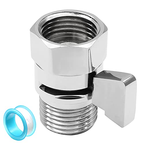 BokWin Shower Head shutoff Valve,Water Flow Control Valve Brass Shut Off Valve G1/2 Water Pressure Regulator for Hand Held Shower Head & Bidet Sprayer