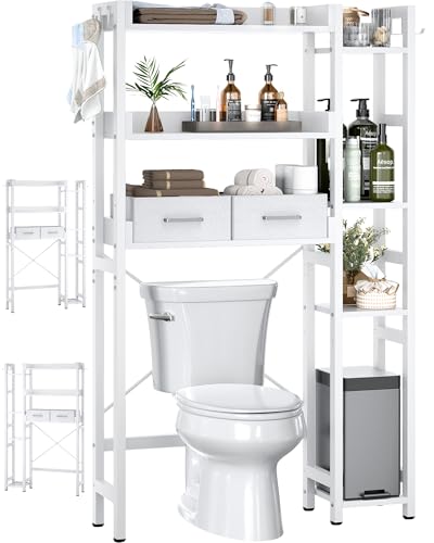 Over The Toilet Storage with 2 Drawers - 7 Tier