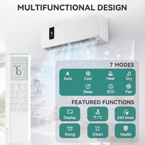Image of YITAHOME 24000 BTU Mini Split AC /Heating System 20 SEER2 12000 BTU*2 Set | 12000 BTU WiFi Enabled 115V Dual Zone Ductless Air Conditioner with 2 Outdoor Units,Enable Different Modes Simultaneously