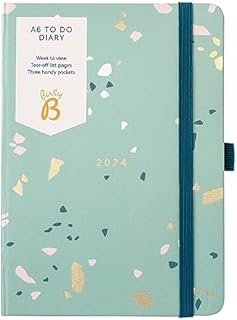 Busy B A6 To Do Diary January to December 2024 - Terrazzo - Week to View Diary with Notes, Tear-Out Lists & Pockets
