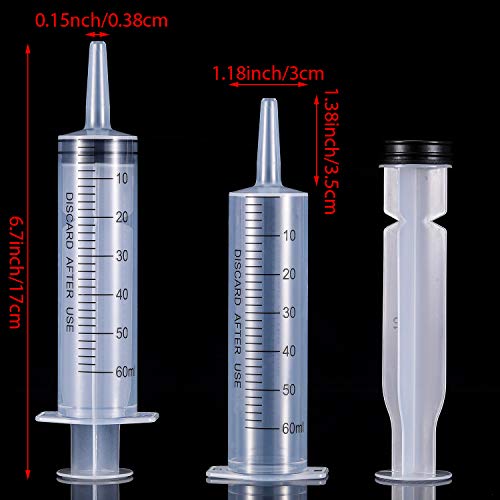 Large Plastic Syringe For Scientific Labs 4 Pack Measuring Syringe Tools Dispensing Multiple Uses (60 Ml) #TOP1