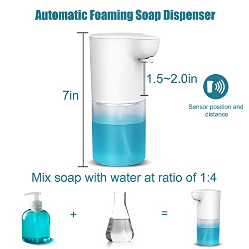 Gvsmart Automatic Soap Dispenser, 11.8Oz. Touchless Foaming Soap Dispenser, 4-Level Adjustable Foam Volume, Rechargeable Hand Free Soap Pump With Sensor, Dish Soap Dispenser For Kitchen, Bathroom #TOP1