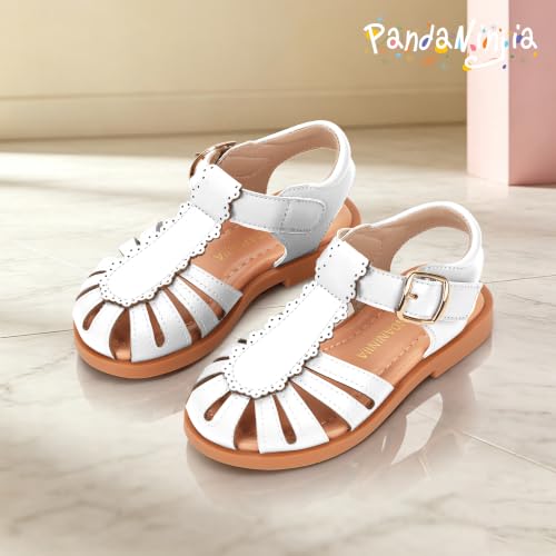 Image of PANDNAINJIA Toddler Girls Sandals T-Strap Dress Summer Shoes