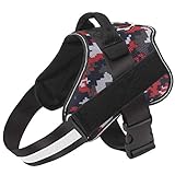 Bolux Dog Harness, No-Pull Reflective Dog Vest, Breathable Adjustable Pet Harness with Handle for Outdoor Walking - No More Pulling, Tugging or Choking (Red Camo, M)