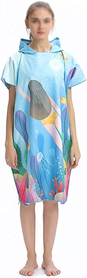 Beach Towels Sports Towel Beach Towel Wrap Adult Dressing Hooded Bathrobe Cloak Printing Beach Quick-Drying Shawl Bathrobe Sport Robe 901(Color:5;Size:One Size)