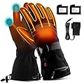 ABXMAS Rechargeable Heated Gloves for Men Women, 7.4V 6400 mAh Electric Battery Ski Gloves, 3 Heating Levels, Waterproof Touchscreen for Outdoor Work, Arthritis, Motorcycle, Cycling