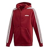 adidas kapuzensweatjacke damen schwarz Weicher Baumwollmix adidas YB E 3S FZ HD 000 ACTMAR/White 152