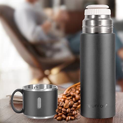 Thermoses Mug With Coffee Mug Vacuum Insulated Stainless Steel Thermos Leak Proof Portable Coffee And Beverage Insulation Pot For Travel, Office And Picnic (480Ml / 16.3Oz, Black) #TOP23