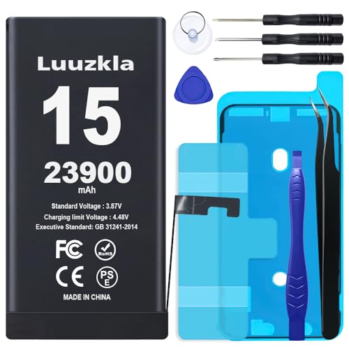 Luuzkla 23900mAh iPhone 15 Battery with Tools, 0 Cycles