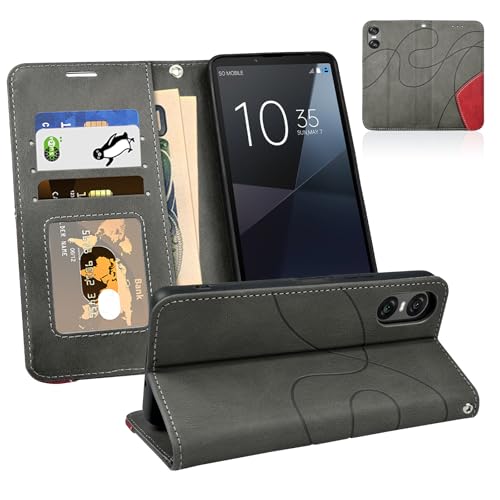 For Sony Xperia10vi�p �P�[�X �蒠�^ SO-52E SOG14 �J�[�h���[ ���z�^ �J�o�[ �G�N�X�y���A10vi�p �L�b�N�X�^���h�@�\ �X�}�z�P�[�X XQ-ES44 �ϏՌ� PU���� TPU�f�� �g�уJ�o�[ �X�g���b�v�z�[���t �O���[