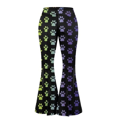 Spowatriy Calça feminina bootcut para ioga, treino, cintura alta, calça de moletom com controle de b