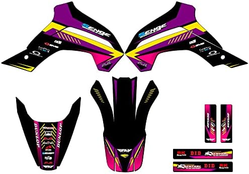 2019-2020 KLX 140 Surge Black Senge Graphics Complete Kit with Rider I.D. Compatible with Kawasaki