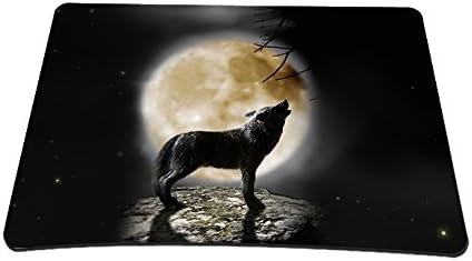 Wolf & Moon Gaming Mouse Pad Mat 14 X 10 inches Laptop Computer PC Mouse Mat Mice Pad Non-Slip Rubber Mousepad Optical Mouse Pad for Boys Girls FY-MP-001