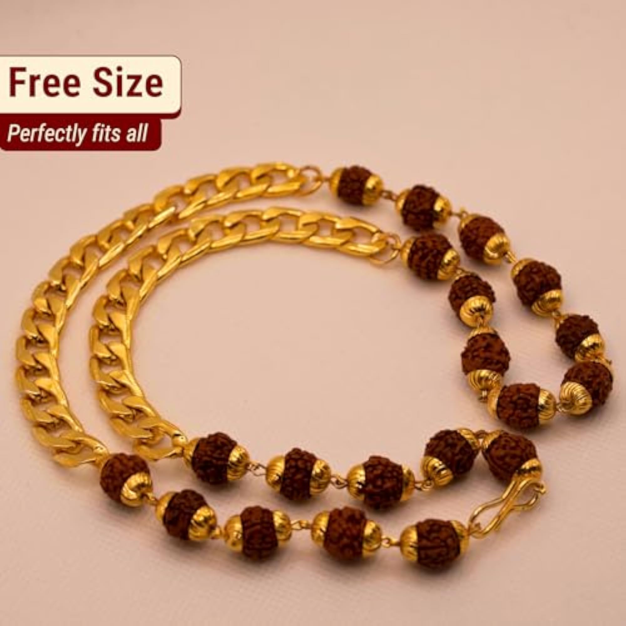 Plated Rudraksha Links Necklace