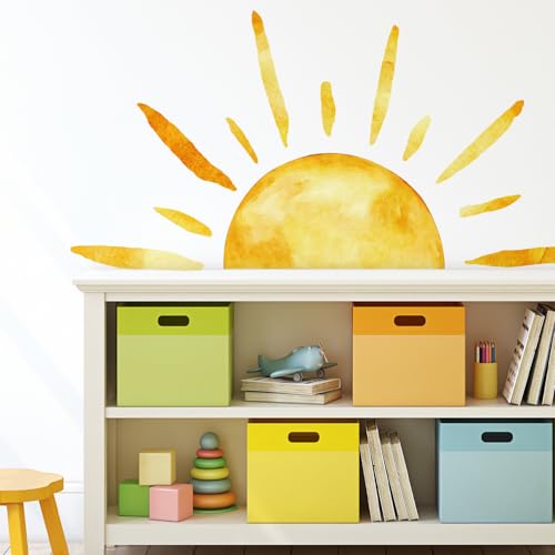 Vinilo Decorativo Sol Boho estilo Acuarela 30x60 cm miniatura 1