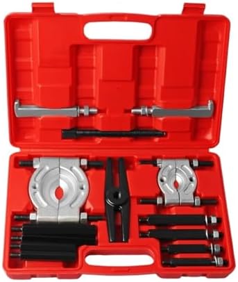14-Piece Adjustable Bearing Puller Set - Mechanical Double Disc Separator & Gearbox Remover Tool Kit with Storage Box for Easy Organization and Use
